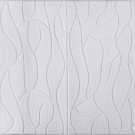 Самоклеющаяся 3D панель белая скала 700x700x5мм