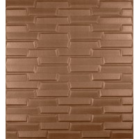 Самоклеющаяся декоративная 3D панель кладка молочный шоколад 700x770x8мм Самоклеющаяся декоративная 3D панель кладка молочный шоколад 700x770x8мм